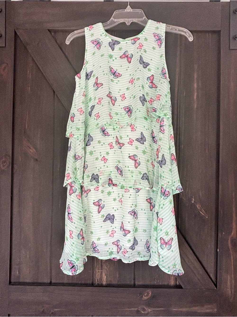 wonder nation Mint Green Butterfly Layered Dress